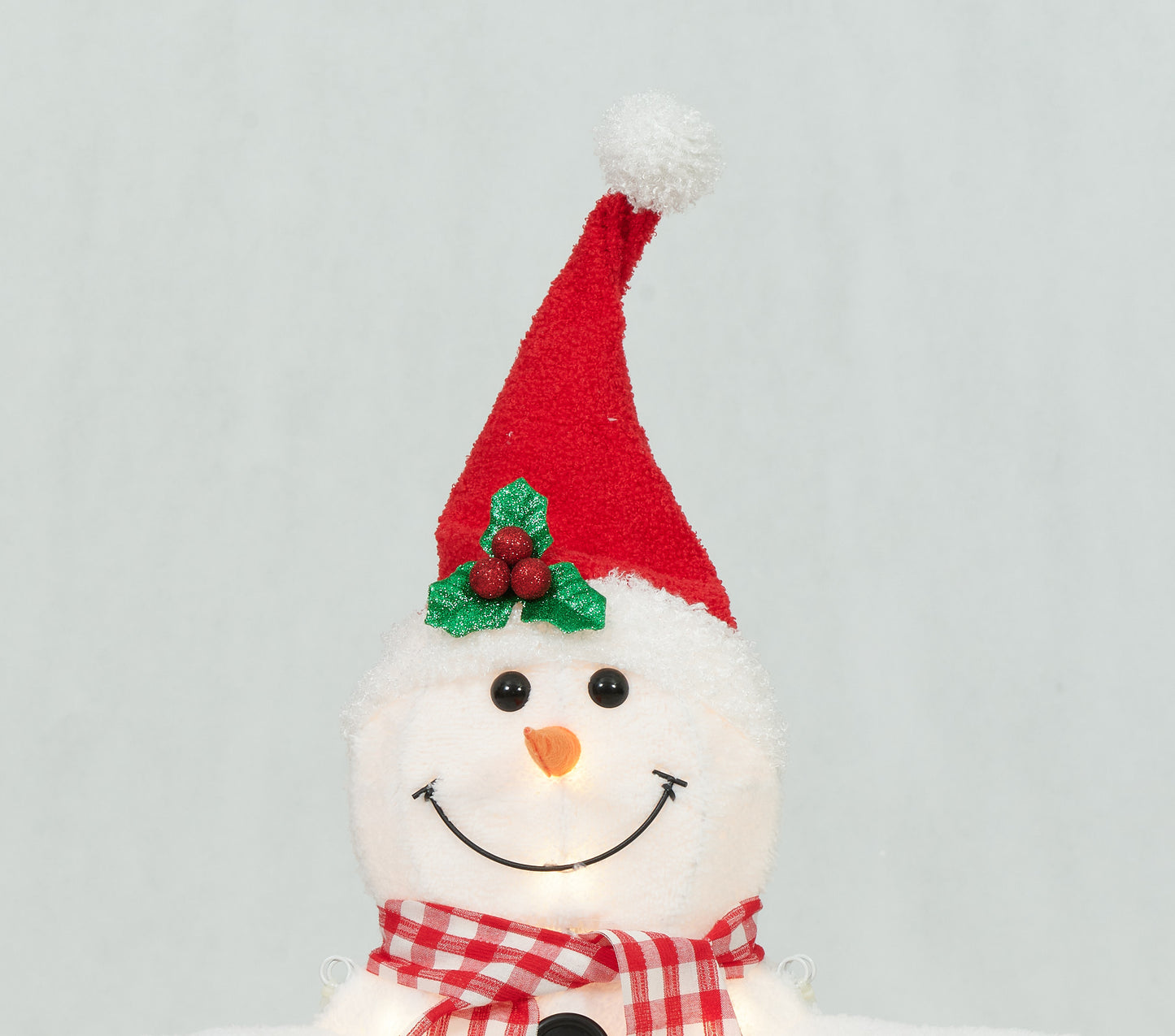 Set of 3 Plush Snowman Family Sculpture Christmas Décor image 5