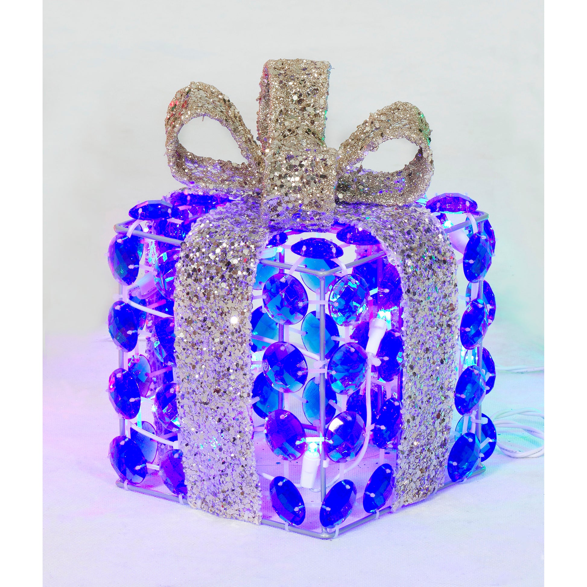 Set of 3 Random-Twinkle LED Diamond Beads Gift Box Sculpture Christmas Décor image 5