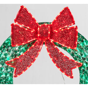 Everstar 36in Random Twinkle Led Diamond Beads Wreath Sculpture, Green
