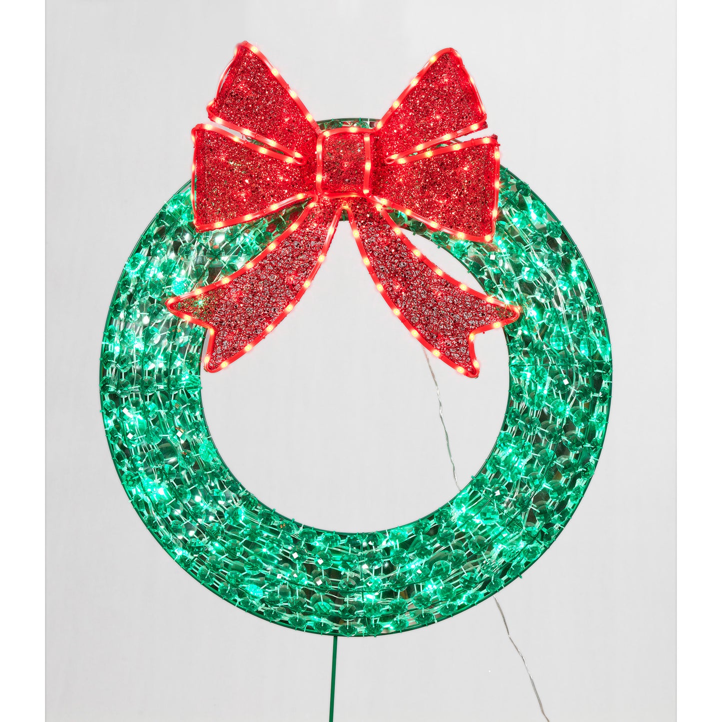 36-Inch Random-Twinkle LED Diamond Beads Wreath Sculpture Christmas Décor