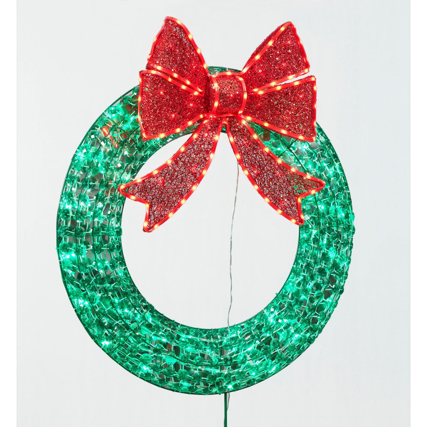 36-Inch Random-Twinkle LED Diamond Beads Wreath Sculpture Christmas Décor image 4