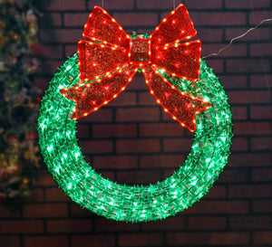 Everstar 36in Random Twinkle Led Diamond Beads Wreath Sculpture, Green