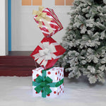 Load image into Gallery viewer, Everstar 42in Stacked Gifts Tinsel Fabric Stacked Gift Box, Red
