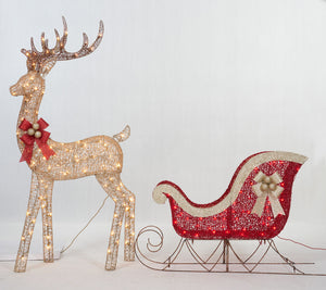 Set Of 2 UL Buck And Sleigh Sculpture