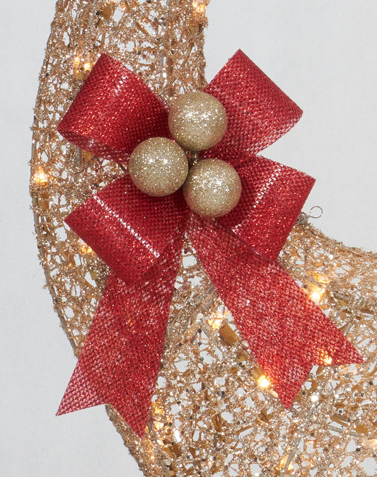 Set of 2 Buck And Sleigh Sculpture Christmas Décor image 2