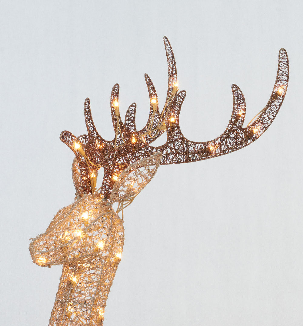 Set of 2 Buck And Sleigh Sculpture Christmas Décor image 3