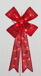 24" UL Glittering Fabric Bow Sculpture - Red