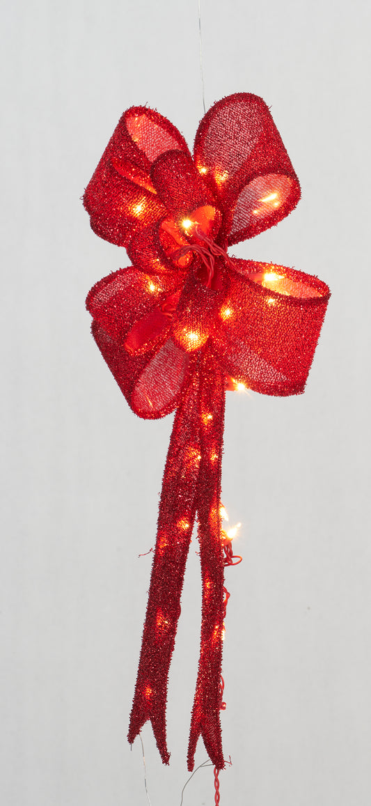 24-Inch Glittering Fabric Bow Sculpture Christmas Décor image 2