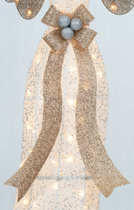 60" UL Glittering Thread Praying Angel Sculpture
