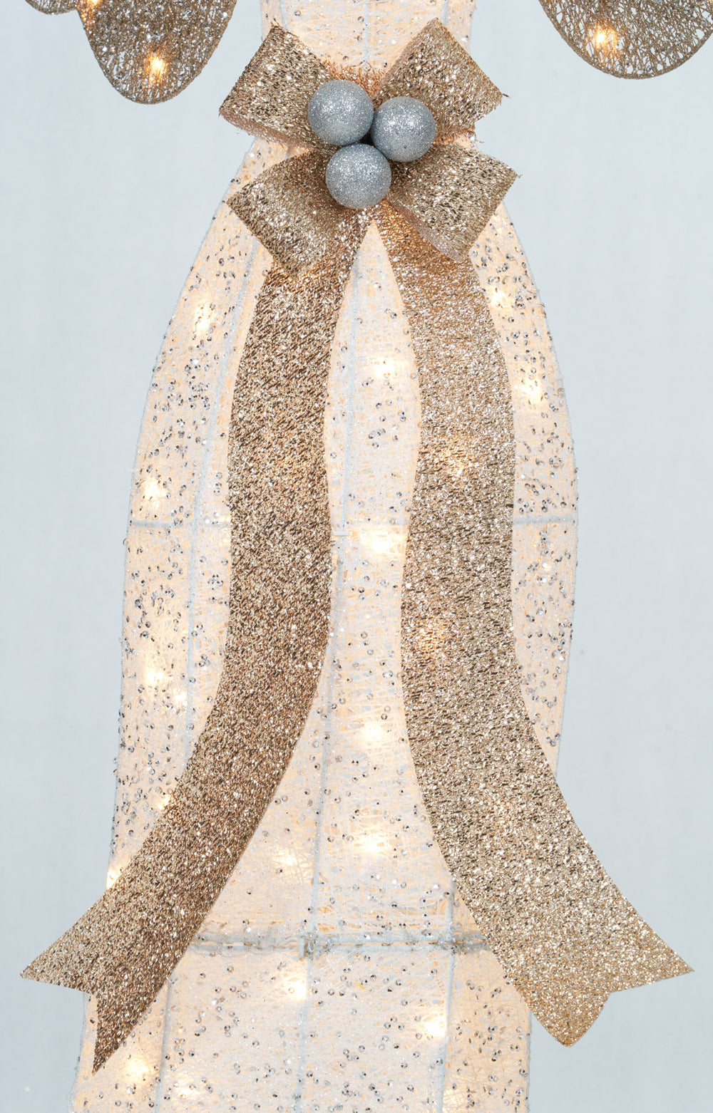 60-Inch Glittering Thread Praying Angel Sculpture Christmas Décor image 4