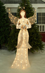 Load image into Gallery viewer, 60&quot; UL Glittering Thread Praying Angel Sculpture
