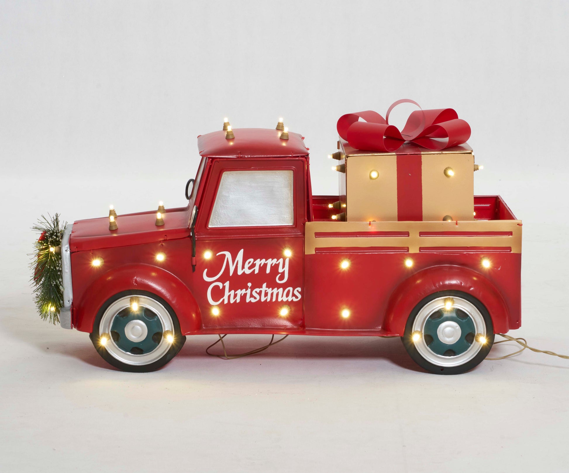 28-Inch LED Truck With Gift Box Sculpture Christmas Décor