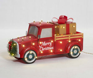 Everstar 28" UL LED TRUCK WITH GIFT BOX SCULPTURE, Red
