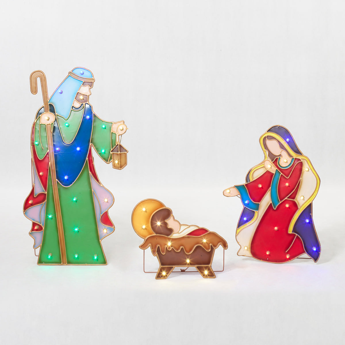 Set of 3 LED Nativity Set Sculpture Christmas Décor