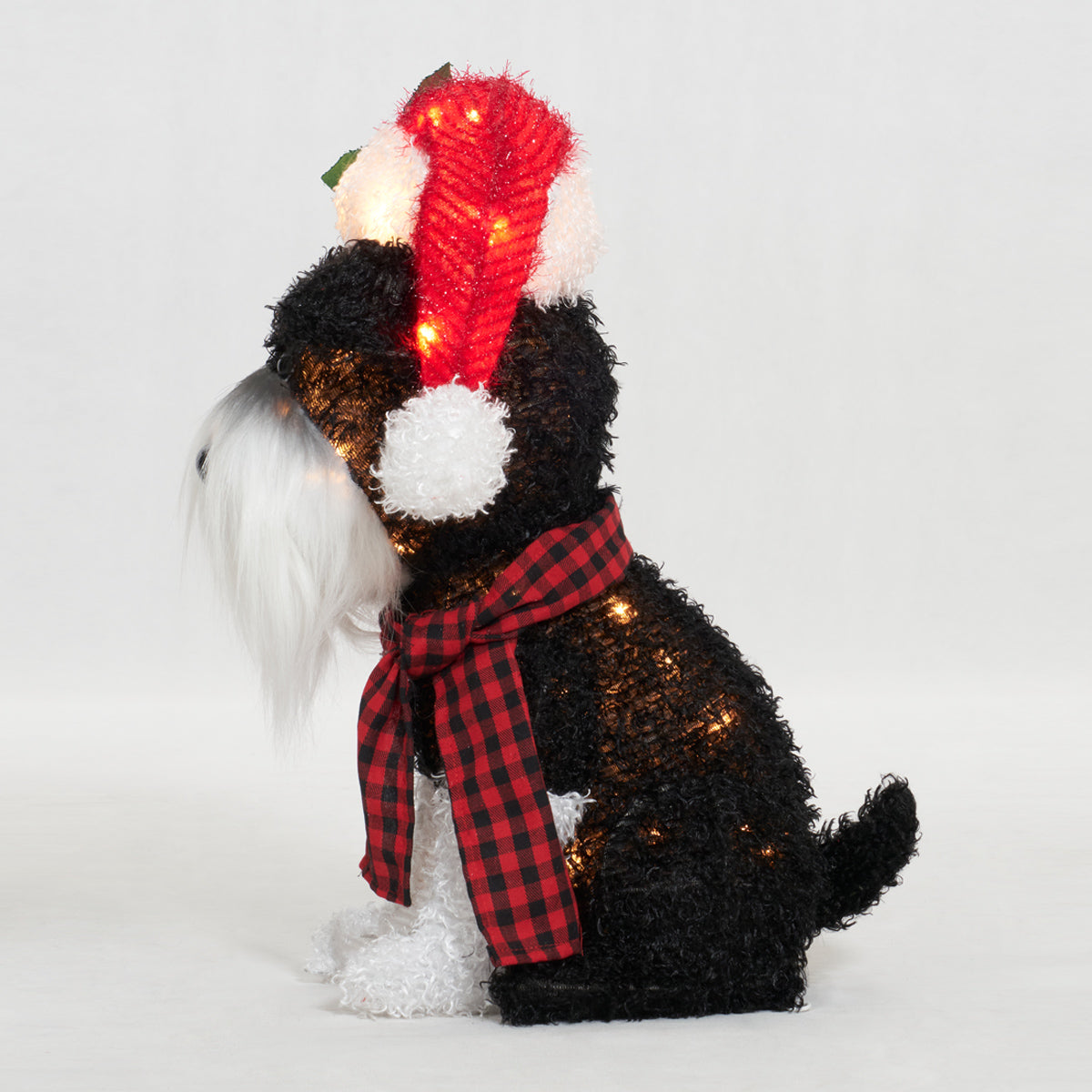 22-Inch Fluffy Schnauzer With Hat Sculpture Christmas Décor image 4