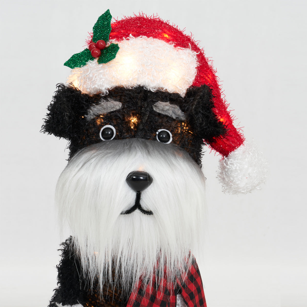 22-Inch Fluffy Schnauzer With Hat Sculpture Christmas Décor image 5
