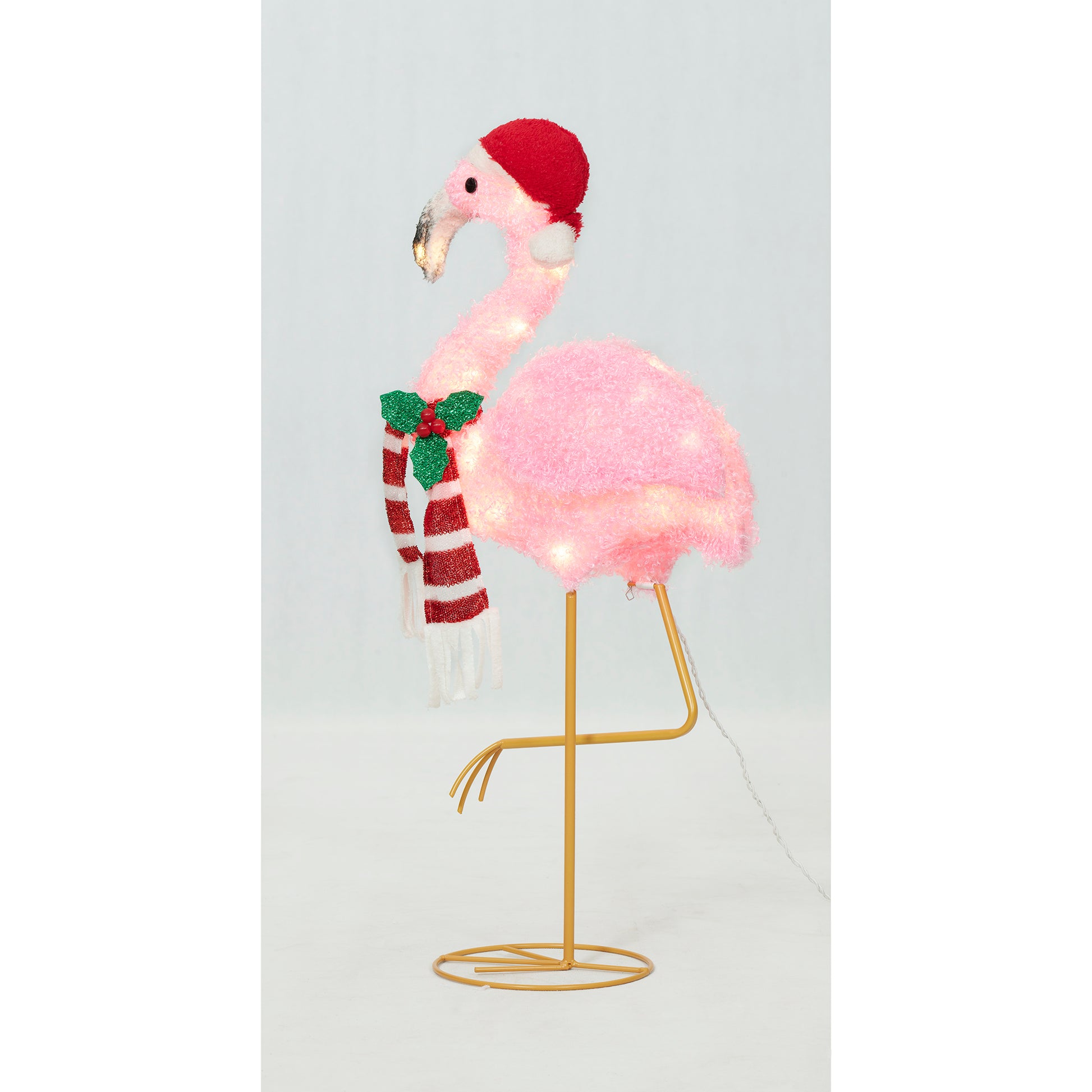 32-Inch Plush Flamingo Christmas Décor image 3