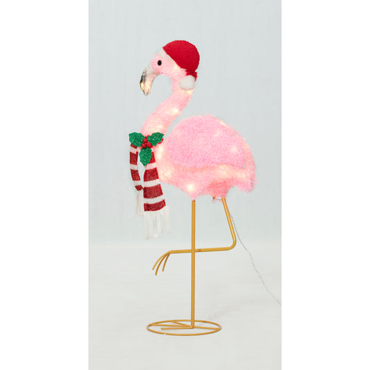 32-Inch Plush Flamingo Christmas Décor image 3