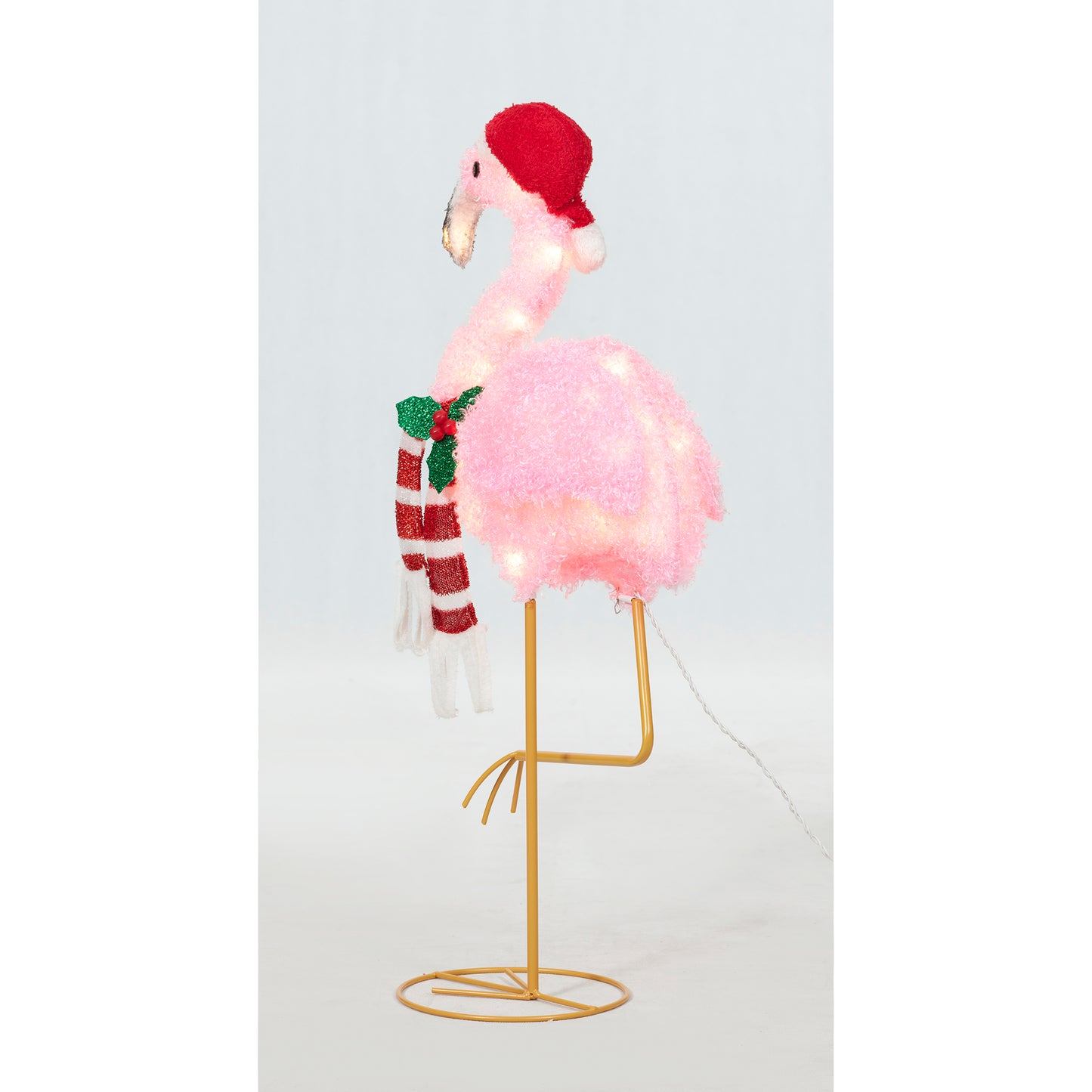 32-Inch Plush Flamingo Christmas Décor image 4