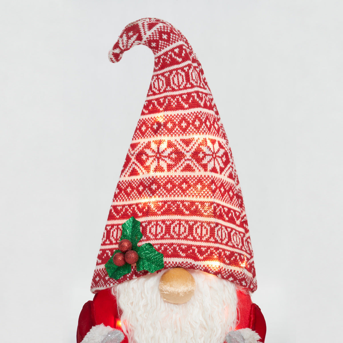 Everstar 22" UL PLUSH GNOME WITH RED HAT SCULPTURE, Red