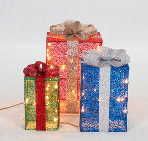 Set Of 3 UL Gift Box Sculpture