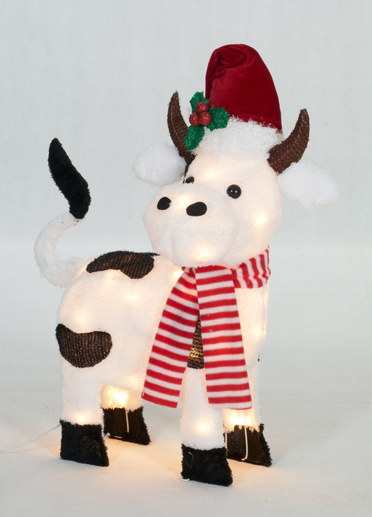 22-Inch Plush Cow Sculpture Christmas Décor image 2