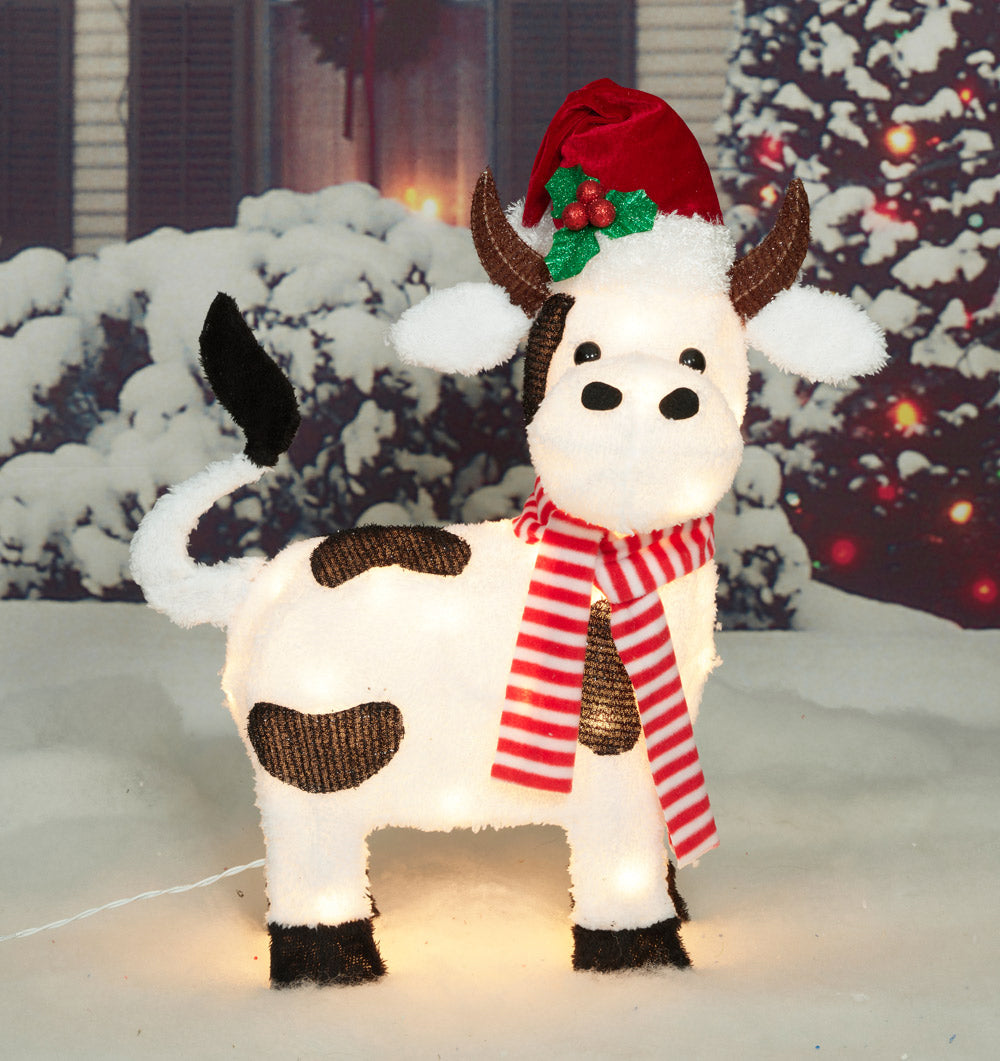 22-Inch Plush Cow Sculpture Christmas Décor image 6