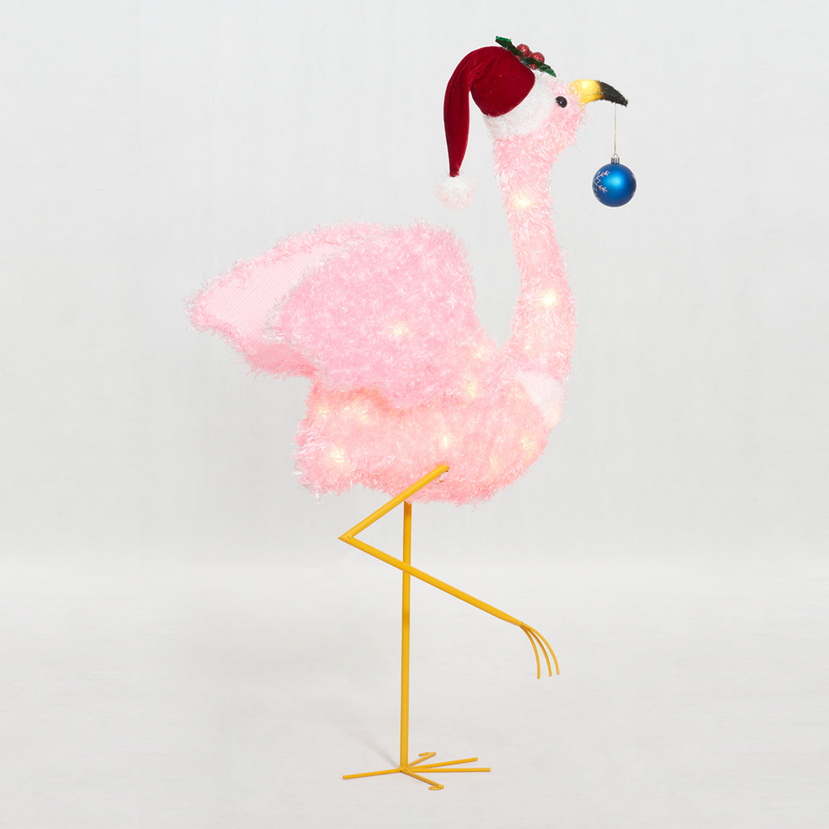 36-Inch Fluffy Flamingo Sculpture Christmas Décor