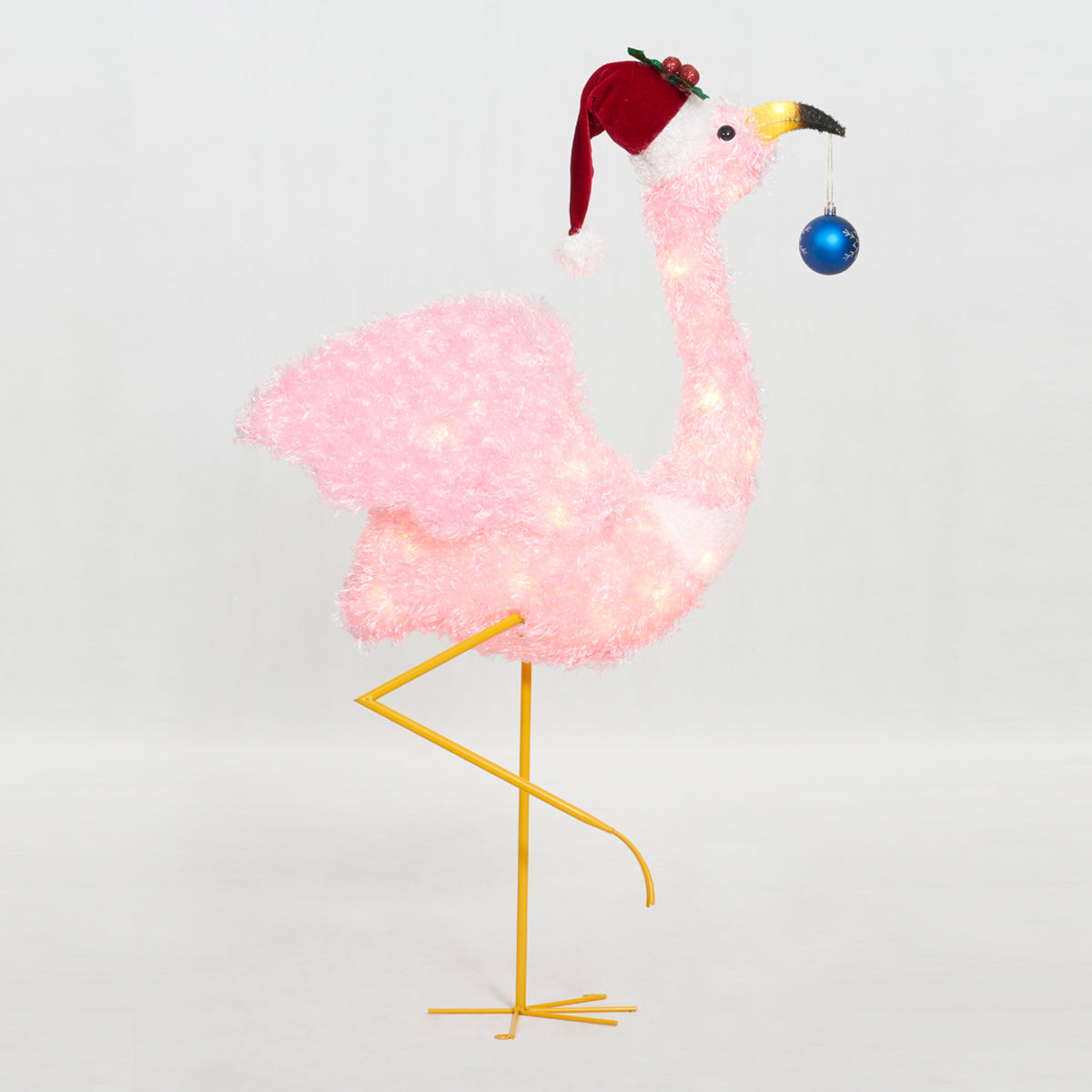 36-Inch Fluffy Flamingo Sculpture Christmas Décor image 2