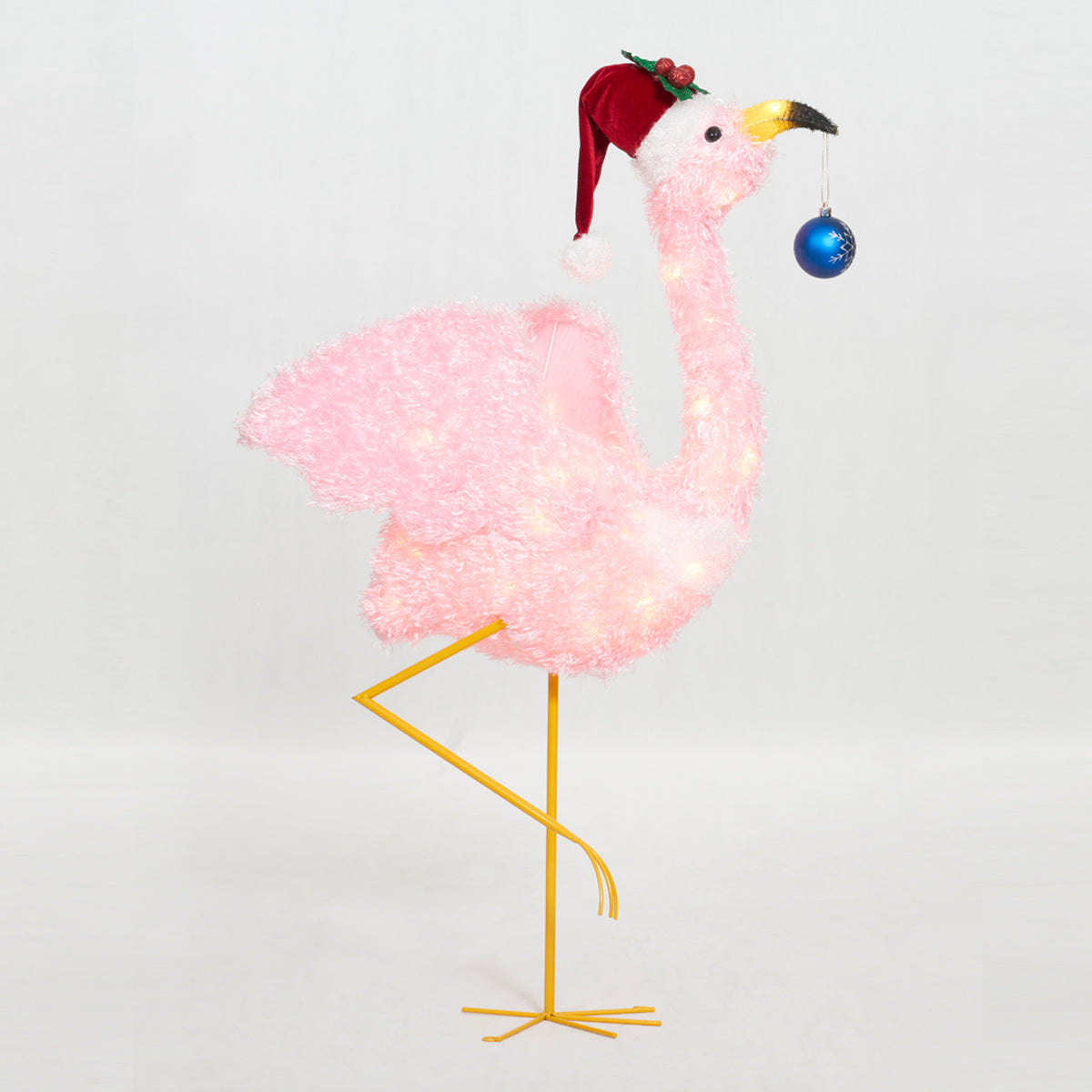36-Inch Fluffy Flamingo Sculpture Christmas Décor image 3