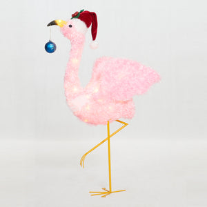 Everstar 36" UL FLUFFY FLAMINGO SCULPTURE, Pink
