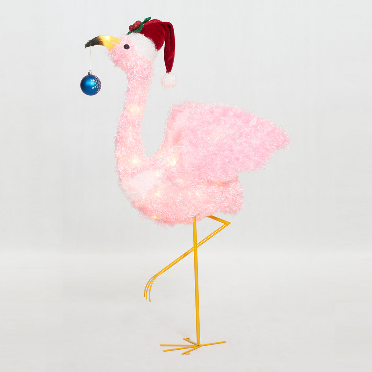 36-Inch Fluffy Flamingo Sculpture Christmas Décor image 4