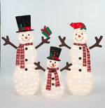 Load image into Gallery viewer, Set Of 3 UL Fluffy Snowman Family Sculpture
