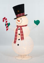 Load image into Gallery viewer, 60&quot; UL Pop-Up Snowman With Candy Cane Sculpture
