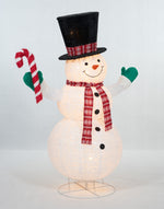 Load image into Gallery viewer, 60&quot; UL Pop-Up Snowman With Candy Cane Sculpture
