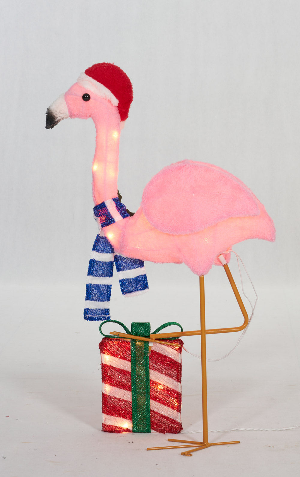 32-Inch Plush Flamingo Sculpture Christmas Décor image 3