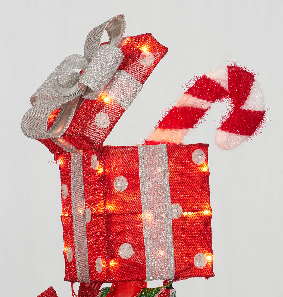 48-Inch Stacked Gift Box Sculpture Christmas Décor image 4