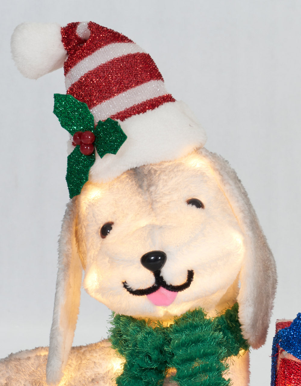 31-1/2-Inch Plush Dog And Sleigh Sculpture Christmas Décor image 5