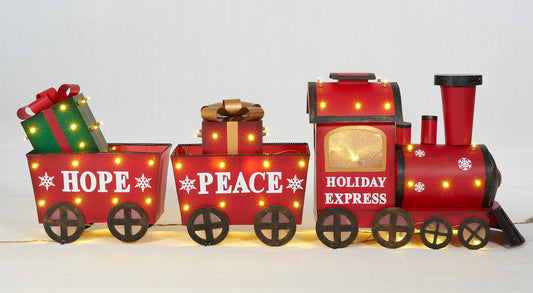 Set of 3 LED Train Sculpture Christmas Décor