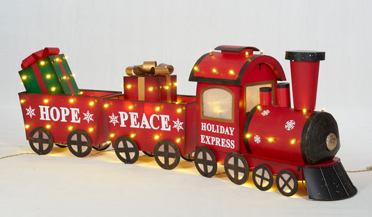 Set of 3 LED Train Sculpture Christmas Décor image 2