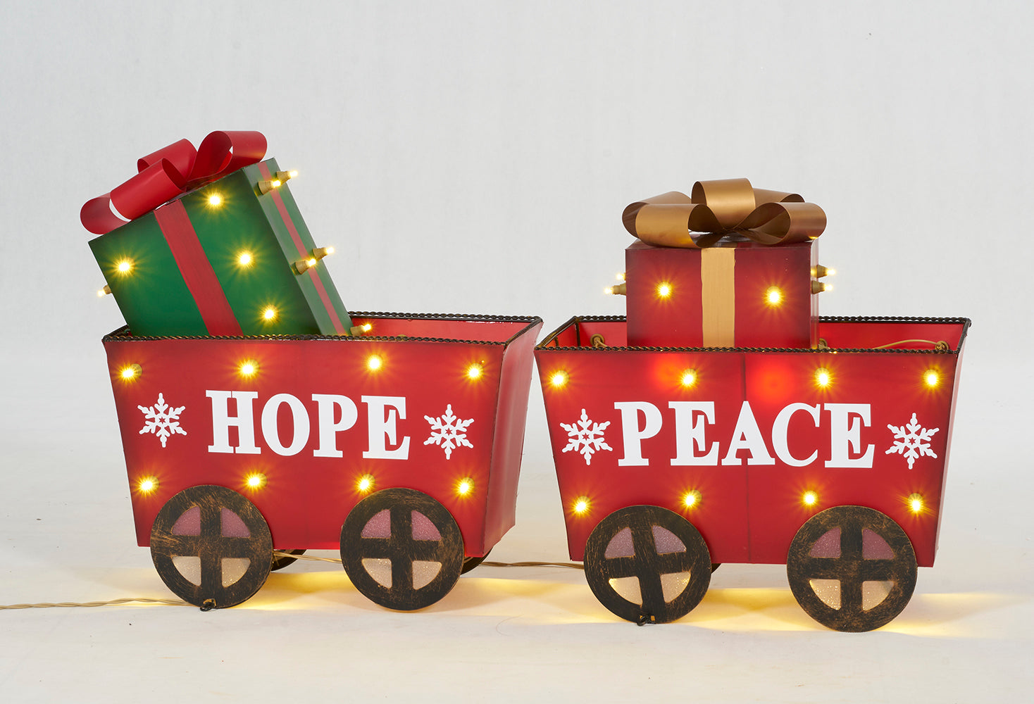 Set of 3 LED Train Sculpture Christmas Décor image 4