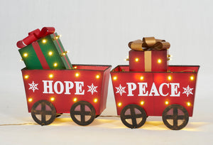 Set Of 3 UL LED Train Sculpture