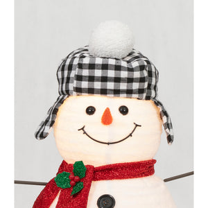 Everstar 30in  Pop Up Plush Snowman Sculpture , White