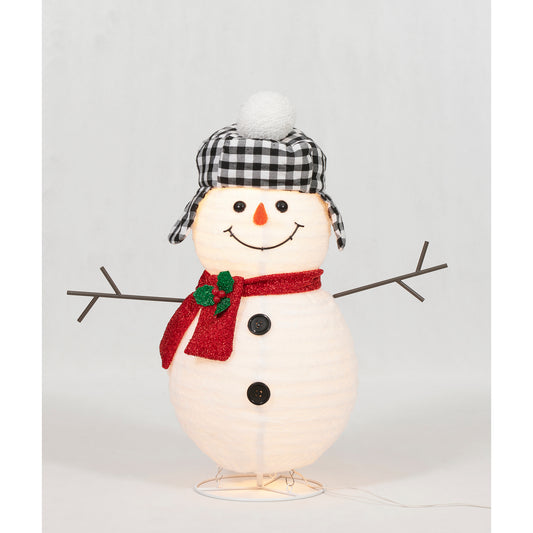30-Inch Pop Up Plush Snowman Sculpture Christmas Décor