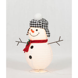 Everstar 30in  Pop Up Plush Snowman Sculpture , White