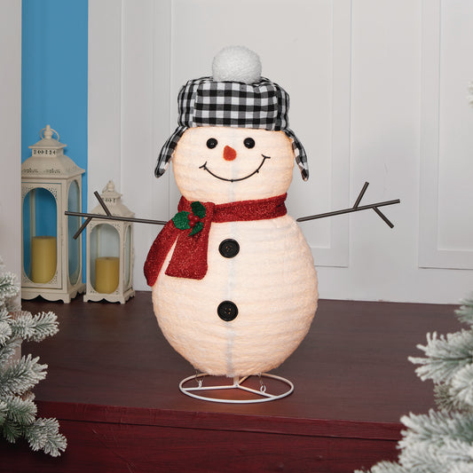 30-Inch Pop Up Plush Snowman Sculpture Christmas Décor image 2