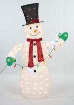 Load image into Gallery viewer, 62&quot; UL Snowman With String Lights Sculpture
