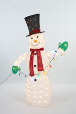 Load image into Gallery viewer, 62&quot; UL Snowman With String Lights Sculpture
