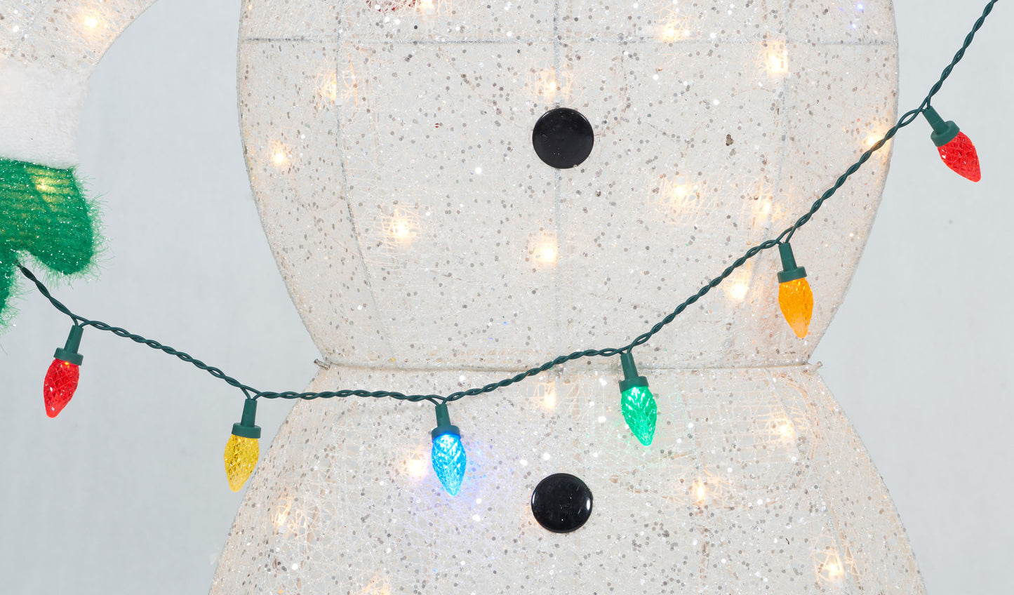62-Inch Snowman With String Lights Sculpture Christmas Décor image 5