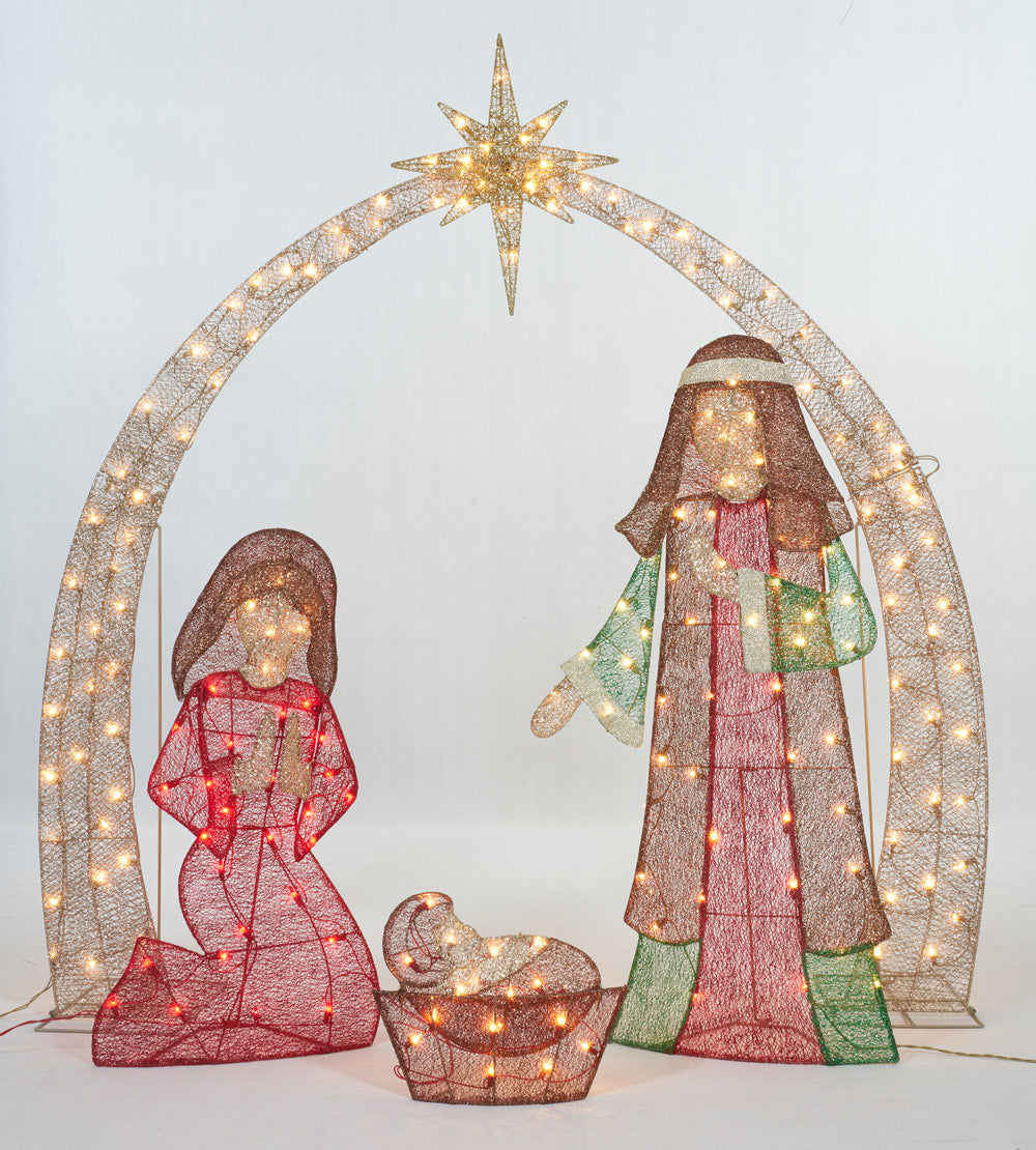 66-Inch Set of 4 Nativity Set Sculpture Christmas Décor